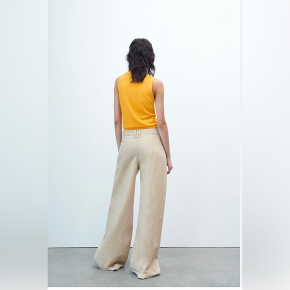 ZARA SLEEVELESS TOP SIZE M COLOR LIGHT YELLOW  NWT - Picture 4 of 13